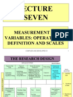 Seven: Measurement of Variables: Operational Definition and Scales