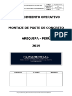 Procedimiento Operativo - Montaje de Postes de Concreto