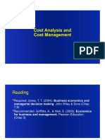 Cost Analysis and Cost Management