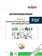 Entrepreneurship: Organization Plan, Production Plan, and Operational Plan