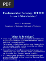 Fundamentals of Sociology-ICT 1009: Lecture 1 - What Is Sociology?