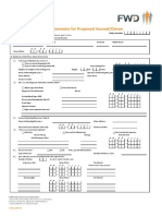 Diabetes Mellitus Questionnaire For Proposed Insured/Owner