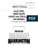 Electric Wire Rope Hoist and Trolley RH Series: Owner's Manual