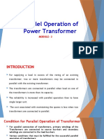 Parallel Operation of Power Transformer: Module-3