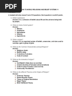 Introduction To World Religions and Belief Systems 11