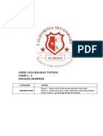 April 2020 Holiday Tuition Form 1 - 4 English Grammar: Category Notes Instruction