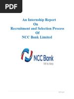 An Internship Report On Recruitment and Selection Process of NCC Bank Limited