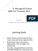 FNCE 545 Managerial Finance MBA