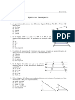 Ejercicios Proporcionalidad y Semejanza de Triangulos PDF