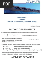 Hydrology Lesson 5 Method of L-Moments, Statistical Testing: Stefania Tamea