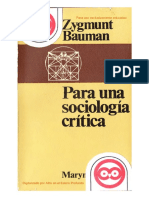 Bauman Zygmunt - para Una Sociologia Critica