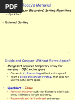 Today's Material: - Divide & Conquer (Recursive) Sorting Algorithms