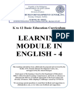 Learning Module in English - 4: K To 12 Basic Education Curriculum