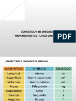 Conversion de Unidad y Movimiento Rectilineo Uniforme