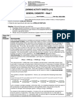 Learning Activity Sheets (Las) General Chemistry - Week 7: Phase of The Lesson Activities Reference/ Resource