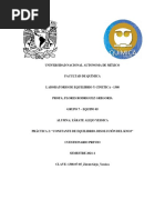 Práctica 2: "Constante de Equilibrio. Disolución Del Kno3" Cuestionario Previo
