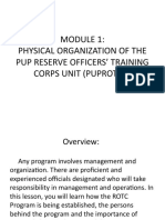 Physical Organization of The Pup Reserve Officers' Training Corps Unit (Puprotcu)