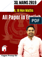 SSC CGL 2019 All 3 Shifts Maths English by Gagan Pratap Sir