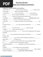 Past Tenses Revision (Past Simple, Past Continuous, Past Perfect)