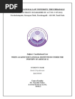 (A State University Established by Act No. 9 of 2012) Navalurkuttapattu, Srirangam Taluk, Tiruchirappalli - 620 009, Tamil Nadu