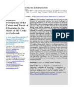 Students? Perceptions of The Twists and Turns of E-Learning in The Midst of The Covid 19 Outbreak