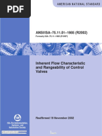 ISA 75.11.01 Inherent Flow Characteristic and Rangeability of Control Valves