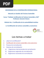 1.2 Certificación de Turismo Sostenible y Ecoturismo