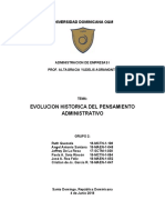 Evolucion Historica Del Pensamiento Administrativo