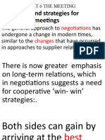 Unit 6 The Meeting: Objectives and Strategies For Negotiation Meetings