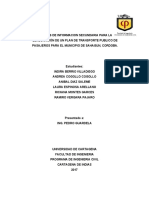 ANALISIS DE INFORMACION SECUNDARIA PARA LA ELABORACIÓN DE UN PLAN DE TRANSPORTE PUBLICO DE PASAJEROS PARA EL MUNICIPIO DE SAHAGUN Editando