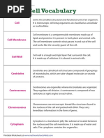 Cell Vocabulary