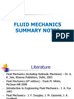 Fluid Mechanics Summary Notes PDF