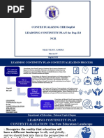 Contextualizing The Deped Learning Continuity Plan For Dep-Ed NCR