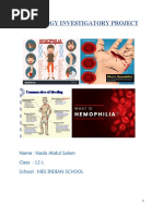 Biology Investigatory Project: Name: Nasla Abdul Salam Class: 12-L School: Mes Indian School