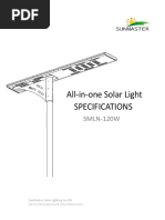 All-In-One Solar Light Specifications: SMLN-120W