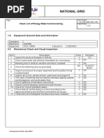 National Grid: Check List of Energy Meter Commissioning