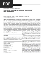 Water Jetting Technology: An Alternative in Incremental Sheet Metal Forming