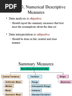 Chapter 3, Numerical Descriptive Measures: - Data Analysis Is