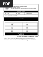 Assam Higher Secondary Education Council Bamunimaidam, Guwahati HS Final Year Examination (Arts, Science, Commerce), 2020 Results