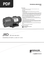 Technical Brochure: Jrd5, Jrd7 and Jrd10 Convertible Jet Pumps, and 1 HP - 60 HZ