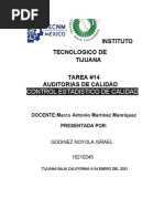 Instituto Tecnologico de Tijuana TAREA #14 Auditorias de Calidad