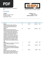 Estimate: SSN Wiring Solutions Corp