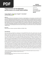 Improvement of Aerodynamic Performance of A Small Wind Turbine