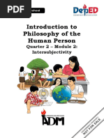 Introduction To Philosophy of The Human Person: Quarter 2 - Module 2: Intersubjectivity