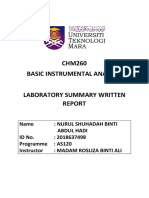 Lab Report Exp 1 CHM260 (Nurul Shuhadah)