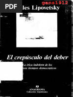 LIPOVETSKY, GILLES - El Crepúsculo Del Deber (La Ética Indolora de Los Nuevos Tiempos Democráticos) (OCR) (Por Ganz1912) PDF