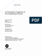 A Performance Comparison of Two Small Rocket Nozzles: Nasa Technical Memorandum 107285 AIAA-96-2582