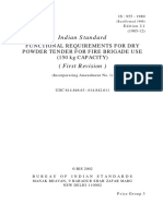 Indian Standard: Functional Requirements For Dry Powder Tender For Fire Brigade Use (150 KG CAPACITY)