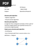 Shortest Path Algorithm