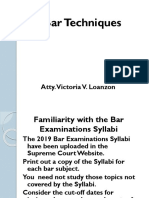 Bar Techniques - by Atty Vicky Loanzon PDF